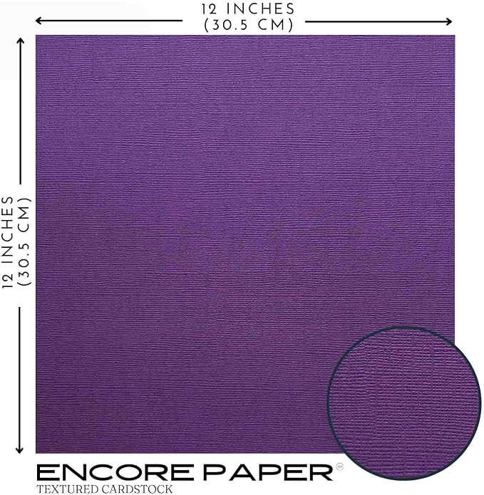 PURPLE MAJESTY—12x12 Textured Cardstock | 80lb Textured Purple Scrapbook Paper | Premium Cardstock for Cricut Cutting | 25 Sheets