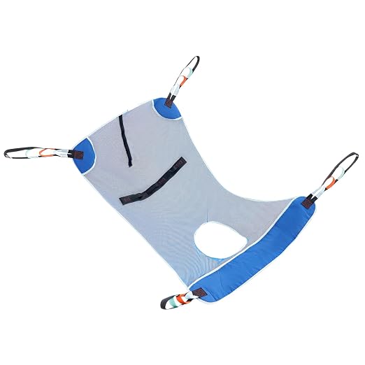 VEVOR Full Body Patient Lift Sling & Commode Opening, Patient Lift Medical Sling for Safe Bathing, Toileting, Polyester Patient Aid Commode Sling for Elderly, Disabled, Bedridden, 600LBS (Large Size)