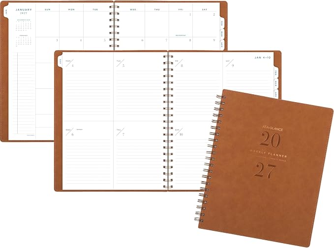 AT-A-GLANCE® Signature Collection 2027 Weekly Monthly Planner, Brown, Large, 8 1/2" x 11"