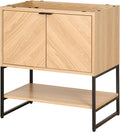 JONATHAN Y Juhl 30" Chevron Freestanding Bathroom Vanity Cabinet, Oak | Modern Minimalist Design, 18" Deep 33" Tall, 2 Soft-Close Doors, Interior And Open Shelves, Sink Not Included