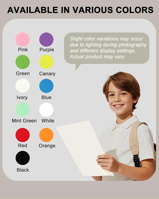 WritePads Cream Cardstock Paper, 110lb/199gsm Heavy Cardstock, Colored Multi-Purpose paper, 8.5" x 11" 100 Sheets (1 Reams) Computer Paper, Made in USA