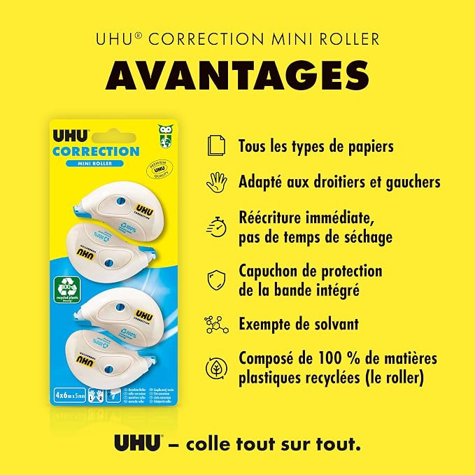 UHU Set of 4 Mini Corrector Rollers 6 x 5 mm