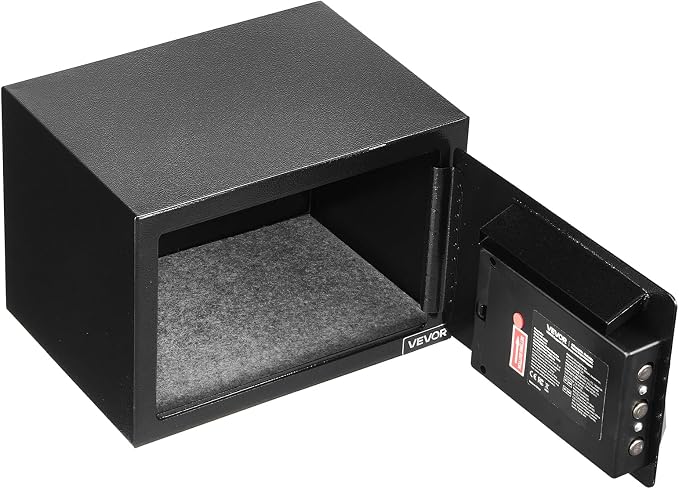 VEVOR 0.6 Cubic Feet Drop Safe, Drop Slot Safe Box with Password and Turn Knob, Heavy Duty Compact Cash Depository Box with a Front Lock Slot for Cash, Bank Slips, Jewelry, Documents, Bills, Black