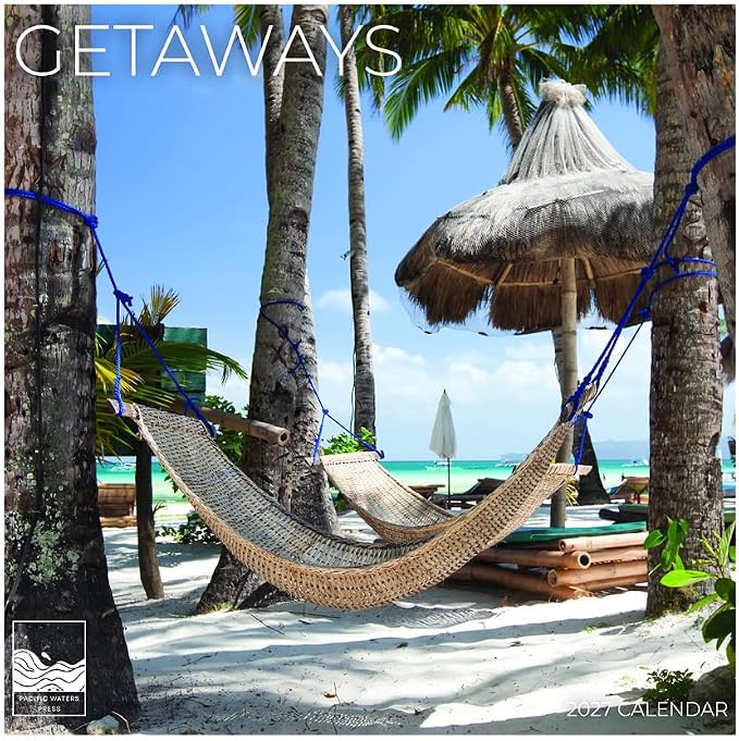 Getaways 2027 Wall Calendar, 12 x 24 Hanging Pacific Waters Press