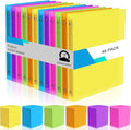 Fulmoon 48 Pack 3 Ring Plastic Binders 1 Inch Bulk with 2 Pockets, Flexible Binder Loose Leaf Hardcover, Fit 12" x 10" US Letter Size Paper, for School Office Home, 6 Colors (Bright)