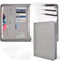 3-Ring Padfolio Portfolio Binder Organizer,PU Leather Folder Binder Business Planner Notebook Zippered Portfolio for Women/Men with Document Sleeve,Letter/A4 Size Clipboard