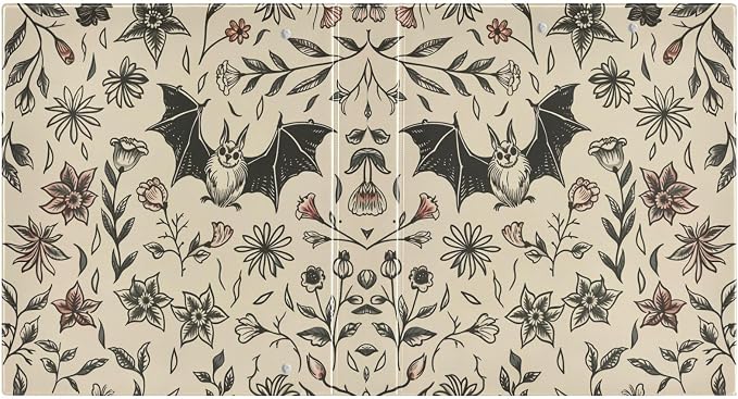 3 Ring Binder Goth Bat Flowers 1.5 Inch Three Ring Binder | Cute Binder with 3 Storage Pockets for Women School Office Supplies