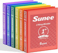 SUNEE 1 Inch Binders 3 Ring 6 Pack, Clear View Three Ring Binders PVC-Free (Fit 8.5x11 Inches) for School Binder or Office Binder Supplies, Classic 6 Colors
