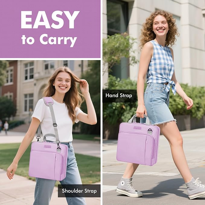 3-Ring Zipper Binder Organizer with Shoulder Strap, 2 Inch Binder | 500 Sheets Zip Up Binder Bag with Multiple Pockets & Storage, Laptop, Books Organizer for School Students and Teachers