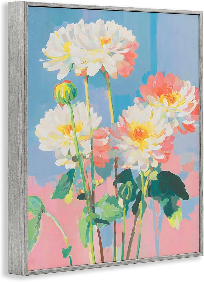'Colorful Chrysanthemum Impressions'| Framed Giclee Art | Stupell Industries | Gray, 11 x 14 Inches, Easy to Hang and Sturdy, Made in USA, by Sisi and Seb