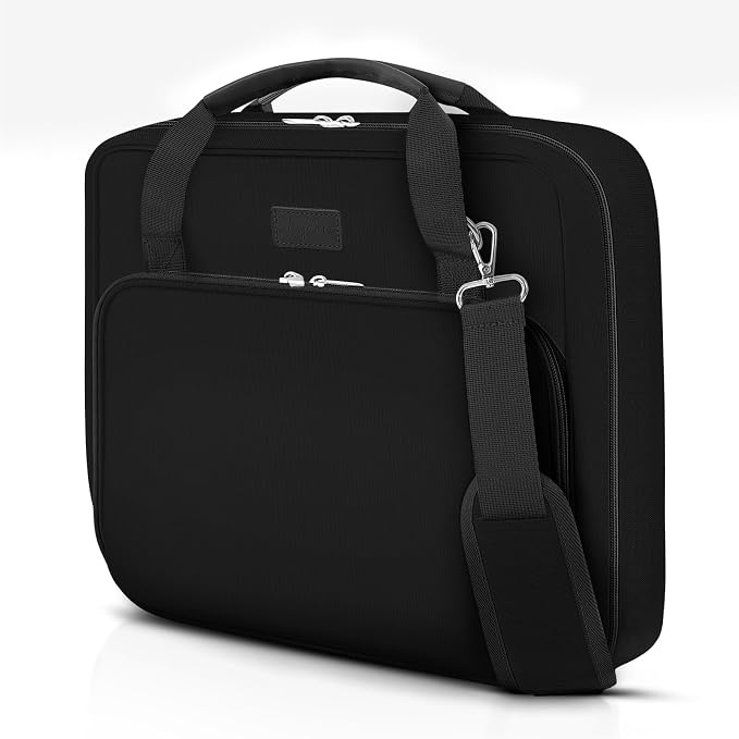 SKYDUE Zipper Binder 3 Inch D-Ring School Binder, Oxford Fabric School Organizer Holds 700+ Sheets, Fits 14" Laptop, Water-Resistant, Handle & Shoulder Strap, 14"x13" – School Supplies, Black