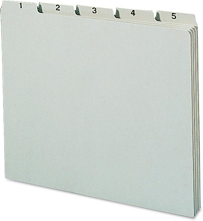 Smead Pressboard Guides, 1/5-Cut Tab, Daily (1-31), Letter Size, Gray/Green, Set of 31 (50369)