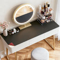 LovePads Makeup Mat for Vanity, 17" x 28" PVC Desk Mat & Dresser Cover Top | Waterproof Desk Protector, Vanity and Desk Accessories; Wipes Clean, Ideal for Writing, Nail Art, Craft Table, Black+Red