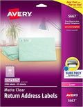 Avery Printable Return Address Labels with Sure Feed, 0.5" x 1.75", Matte Clear, 2,000 Blank Mailing Labels (05667) (Pack of 5)