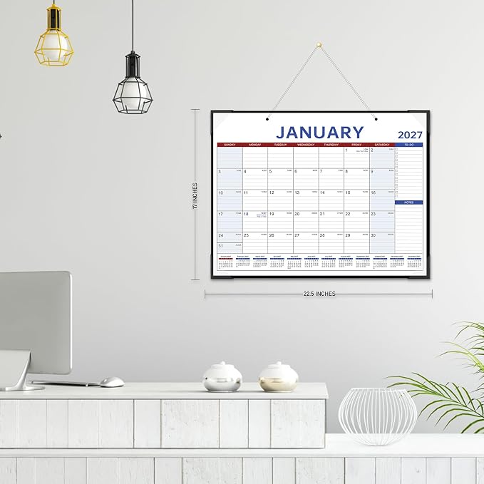 2027 Calendar - 2027 Desk Calendar, 22" x 17", Jan.2027 - Dec.2027