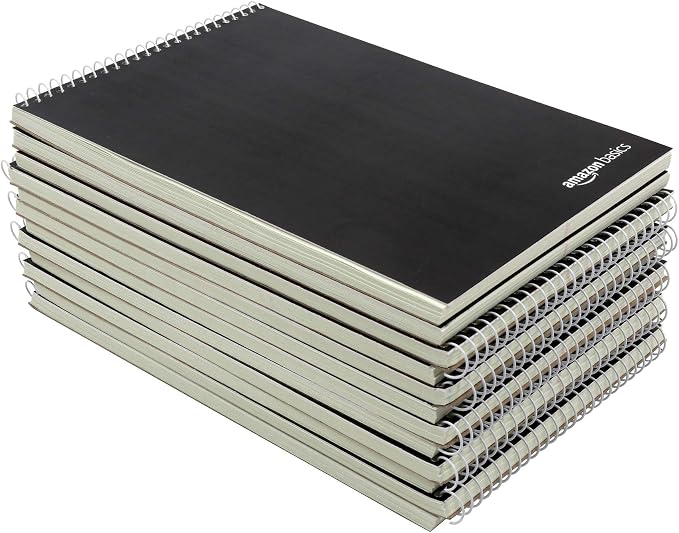 Amazon Basics Steno Notebooks, Gregg Rule, Green Paper for Notes, 80 Sheets, 6" x 9", 12-Pack