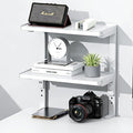 2-Tier Desk Shelf | Desk Organization Expandable Clamp on Desk Shelf Desktop Accessories for Offices and Game Rooms (White)