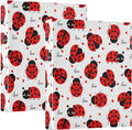 Love Quote Ladybugs Cute Ladybug Binder 3 Ring 1.5 Inch Binder with Clipboard&Pockets, Hardcover Binders Heavy Duty Large File Folder for Office School Supplies - Holds 200 Sheets,2 PC