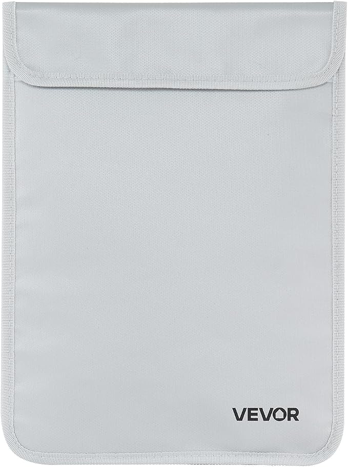 VEVOR Fireproof Document Bag, 2192 ℉ Heat Insulated Fireproof & Waterproof Bag with Smooth Zipper, Portable File Storage Organizer Home Office Travel Use, for Passports, Important Documents, Files