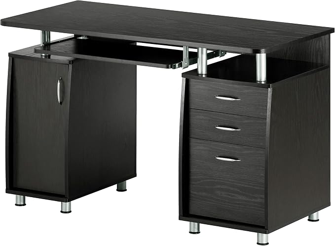 Techni Mobili 48''W Computer Desk with File Cabinet & Drawers, Espresso | Home Office, Keyboard Tray, Storage, Computer Workstation, Ideal for home office, Workspace organization