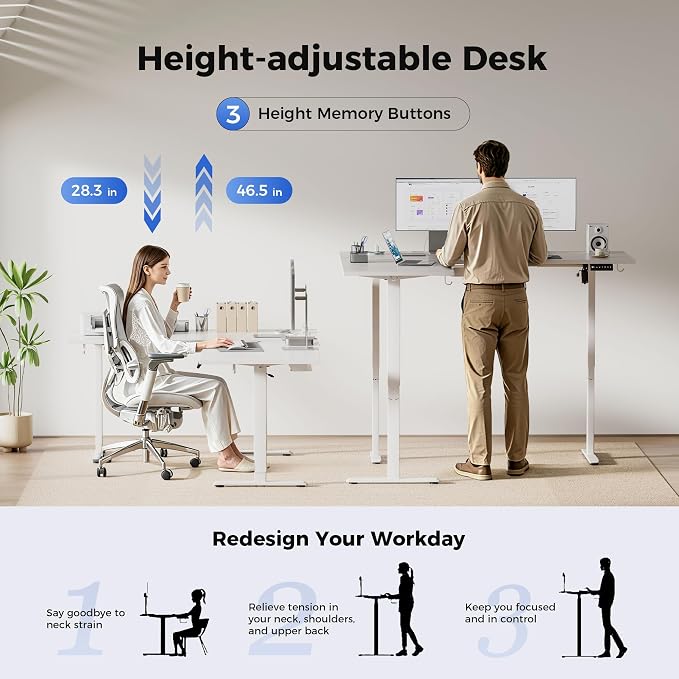 Agilestic 75 x 61 Inch L Shaped Standing Desk with Powerstrip, White | Outlets, Cable Management, Corner Desk, Ample Workspace, Memory Presets, Hooks, Stable Steel Frame,176 lbs, Splice Board