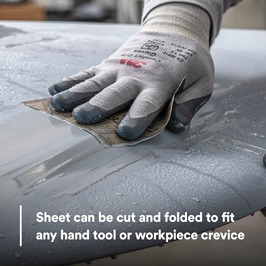 3M Wetordry Abrasive Sheet, 413Q, 02000, 600+ Grade, 9 in x 11 in | 50 Sandpaper Sheets, for Auto Sanding, Metal Sanding, Finishing, Paint Prep