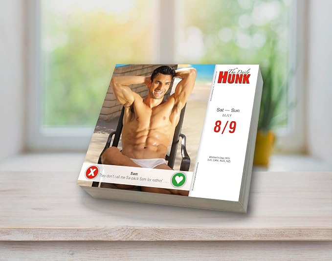 Daily Hunk 2027 Daily Desk Calendar: Boxed Page-a-Day Eye Candy Calendar with Day-to-Day Hot Guys, Sexy Smiles & Shirtless Hunks
