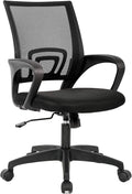 BestOffice Ergonomic Office Chair | Mid-Back Swivel Desk Chair | Black | with Lumbar Support, Adjustable Height & Breathable Backrest | Sponge Seat & Rolling Wheels | for Home, Office | Pack of 1