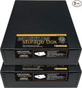 Lineco Museum Archival Storage Box, 9.75x12.75x3 in. Drop Front Design. Acid-Free with Metal Edge. Organize Photos, Pictures, Prints, Documents, Crafts, DIY. Black, 2 Pack