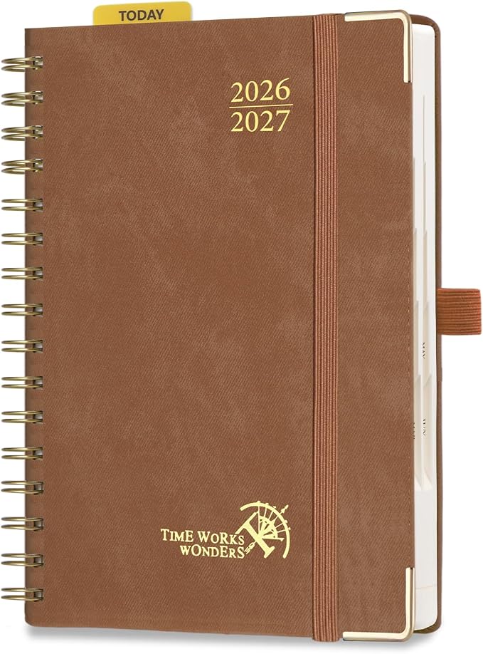 POPRUN Daily Planner 2026-2027 One Page Per Day, Calendar Book 6" x 8.5"