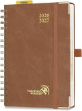 POPRUN Daily Planner 2026-2027 One Page Per Day, Calendar Book 6" x 8.5"