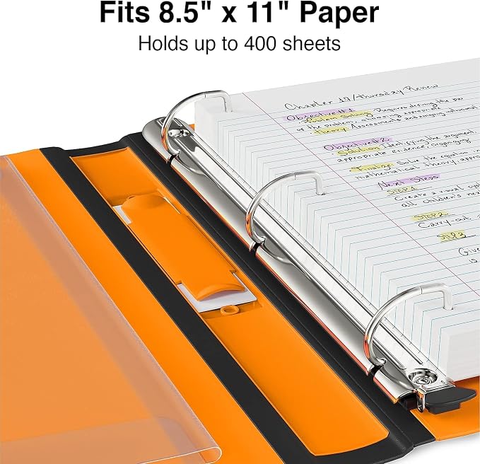 Staples Better Binder, 1.5-Inch D-Ring View, Orange, 350 Sheets | Reinforced spine for durable everyday use in office and school settings.