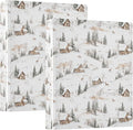 Farmhouse Winter Deer Cottage Fir Tree 3 Ring Binder 1.5" Decorative D-Ring Binder with Clipboard&3 Clear Pockets, Holds 200 Sheets A4 Size Paper Waterproof Binders for School Home Office|2 Pack