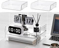 Gagee Set of 2 Office Organization and Storage, Clear PET Letter Tray Desk Organizer, Stackable Document Organizer for Notes, Pens, File Paper, Desk