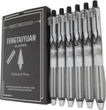 Fengtaiyuan Retractable Gel Pens, 0.5mm Fine Point Black Ink, Quick Dry Gel Pens with Triangular Silicone Grip, Ergonomic Non-Slip Smooth Writing for School Office Note Taking, 6 Pack