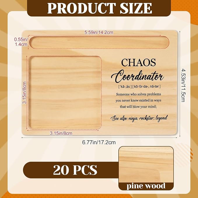 20 Pcs Back to School Teacher Appreciation Gifts Bulk Wooden Sticky Note Holder Motivational Thank Your Gift Inspirational Sticky Notes for Teacher Back to School (Coordinator)