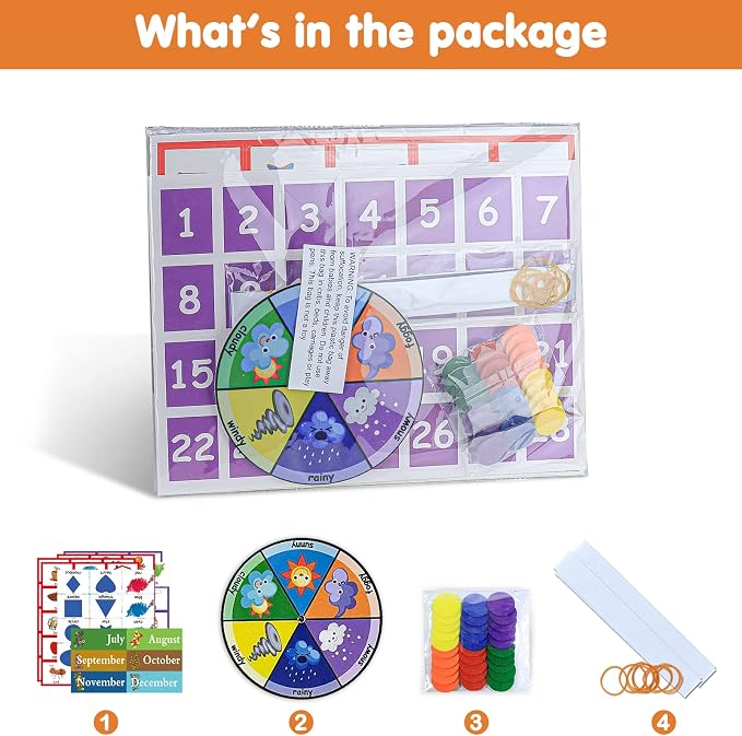 Auchq Circle Time Learning Center Cards Set Including Calendar Weather Letter Counting Rhyme Color Shape.