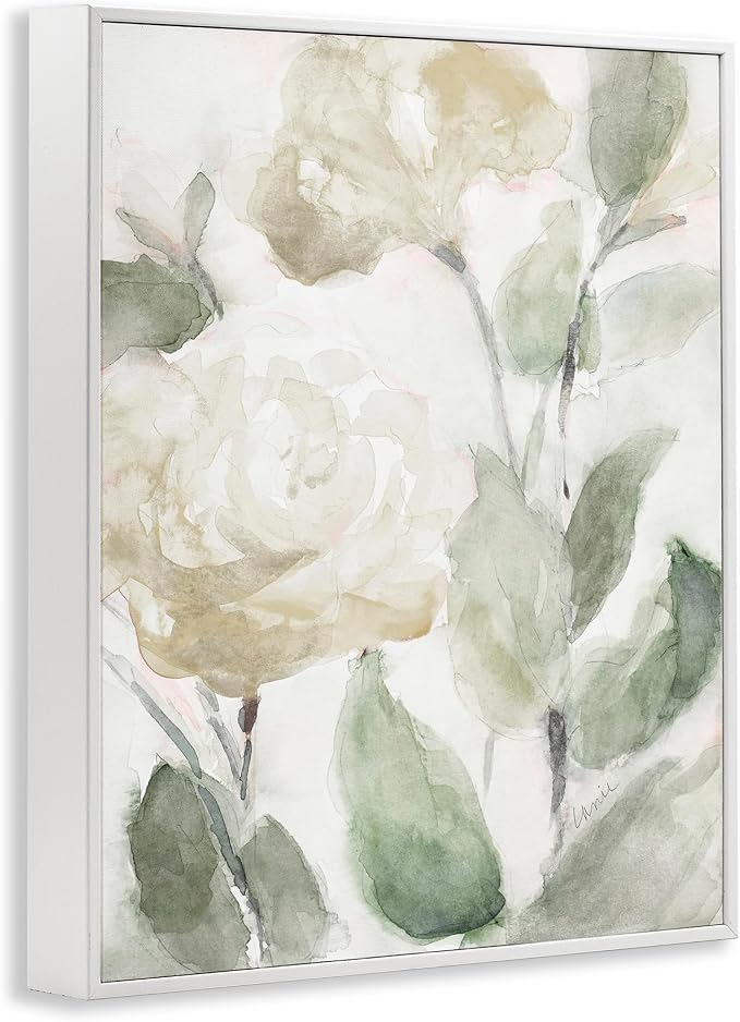 Stupell Industries 'Charming Abstract Florals', Framed Giclee Art, White, 11 x 14 Inches, Easy to Hang and Sturdy, Made in USA, by Lanie Loreth
