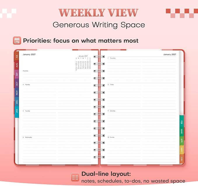 Planner 2026-2027 Weekly & Monthly Academic Planner, 6" x 8.3"