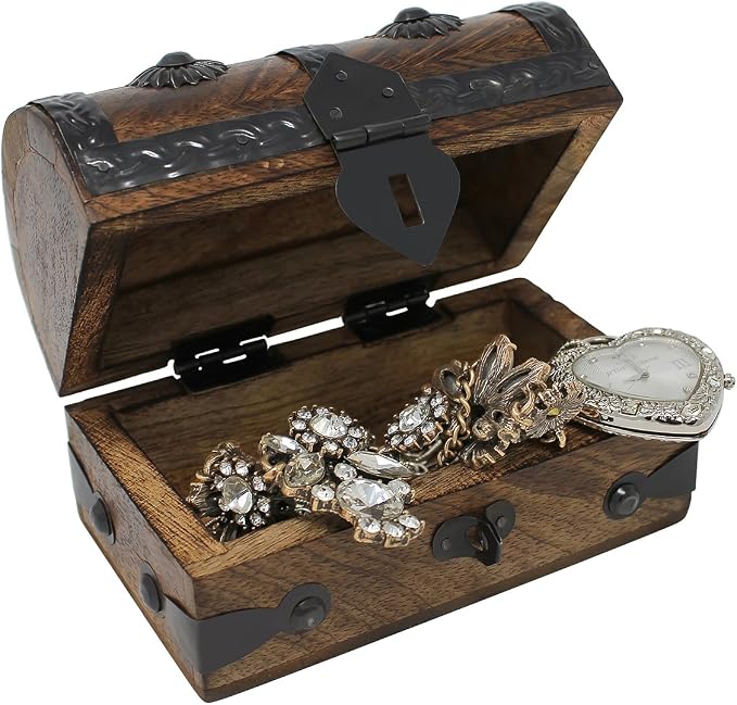 Nautical Cove Treasure Chest Keepsake and Jewelry Box Wood - Decorative Treasure Box