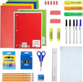 Moda West 12 Pack Bulk School Supplies 52 Piece Kit- Pens, Pencils, Crayons, and More - Essential Box of School Supplies for Elementary, Middle, and High School Students