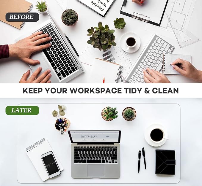 24 x 36 Inches Clear Desk Pad Blotter Plastic Transparent Desk Mat for Desktop PVC Vinyl Table Pad Easy Clean Desk Cover Protector for Writing Desk Tabletop Office Computer with Mouse Pad