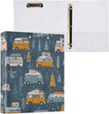 Road Trip Camper Van Decorative 3 Ring Binder 1.5 Inch Large View Binders with Pockets Holds 200 Sheets File Organizer for Office College School, 1 Pack