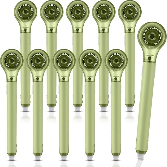 Gersoniel 10 Pack Correction Tape Pen for School Office,Green Color