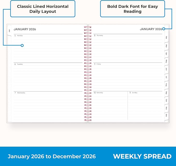 Blue Sky 2026 Weekly & Monthly Planner Calendar, 8.5"x11", Joselyn
