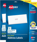 Avery® Easy Peel® Printable Address Labels, Sure Feed® Technology, 1" x 2-5/8" Customizable Stickers, White, 1,500 Blank Mailing Labels, Great for Mailing, Shipping, and More (2-Pack of 08160)