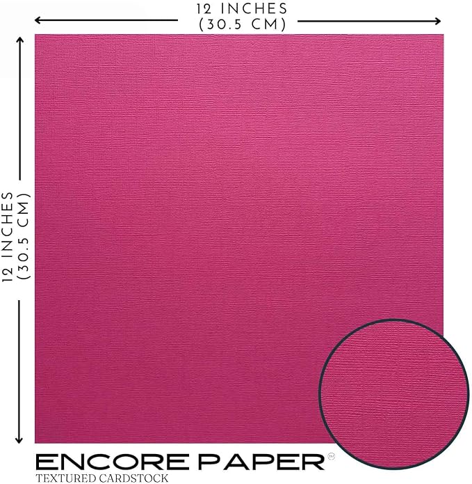 PINK TULIP—12x12 Textured Cardstock | 80lb Textured Pink Scrapbook Paper | Premium Cardstock for Cricut Cutting | 25 Sheets