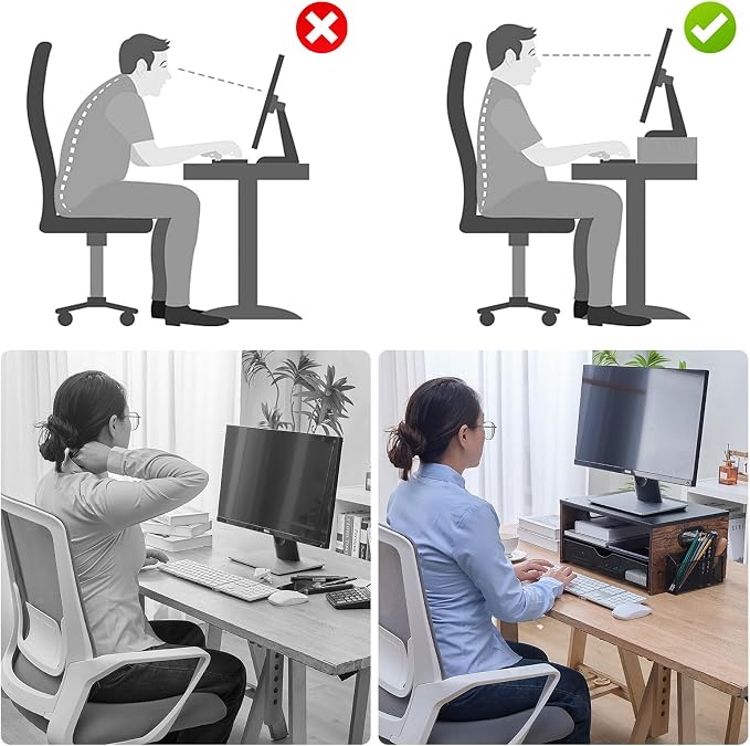 Printer Stand,Desktop Printer Stand with 2-Tier Storage Shelves | for Home Office，Desk Organizer with Drawer and 2 Pen Holders for Fax Machine Scanner Files