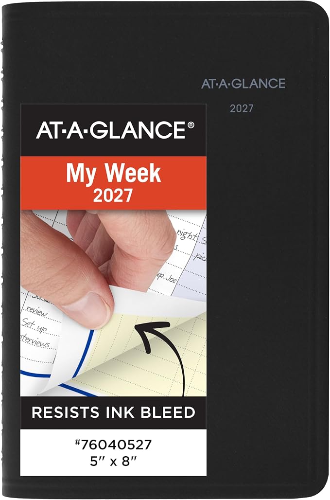 AT-A-GLANCE 2027 Appointment Book Planner, Daily & Monthly, 5" x 8", QuickNotes, Black (76040527)