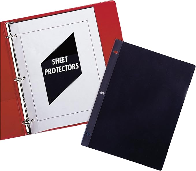 C-Line Traditional Standard Weight Poly Sheet Protectors, Clear, 8.5 x 11 Inches, 100 per Box (03213)